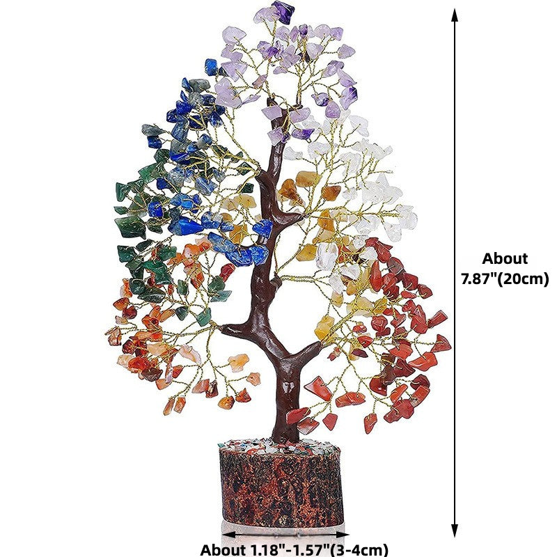 Natural Seven Chakras Crystal Wealth Tree - Balance & Abundance & Wealth