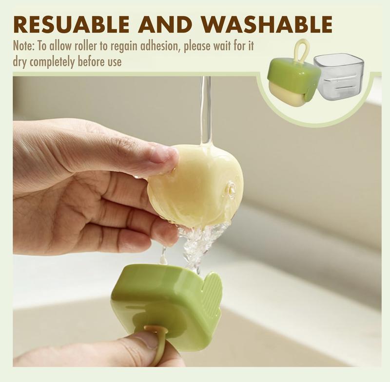 Reusable Mini Lint Roller - Portable & Washable Pet Hair Remover for Clothes | Travel-Size Sticky Lint Brush with Dustproof Roller Ball | Eco-Friendly Fabric Cleaner