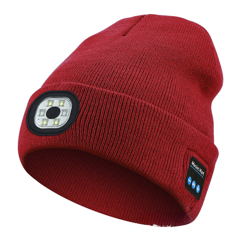Wireless Bluetooth Headset LED Light Hat
