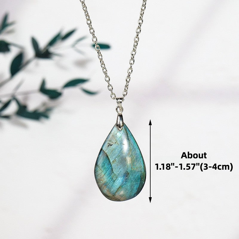 Natural Labradorite Crystal Necklace - Protection & Harmony