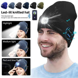 Wireless Bluetooth Headset LED Light Hat