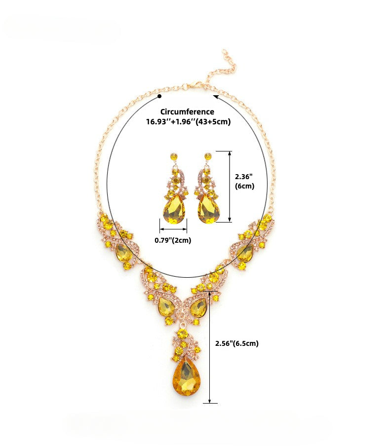 Vintage Drop Necklace Earrings Set - Confidence & Love