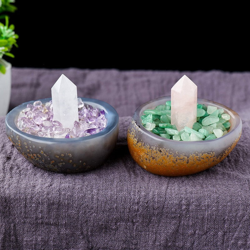 Natural Agate Crystal Demagnetizing Bowl