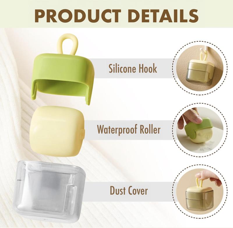 Reusable Mini Lint Roller - Portable & Washable Pet Hair Remover for Clothes | Travel-Size Sticky Lint Brush with Dustproof Roller Ball | Eco-Friendly Fabric Cleaner