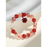 Red Agate & Red Epidote Quartz Bracelet – Love & Strength