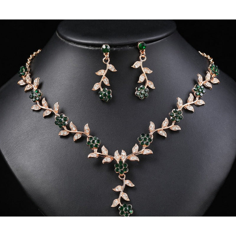Versatile Plum Shaped Necklace Earrings Set - Confidence