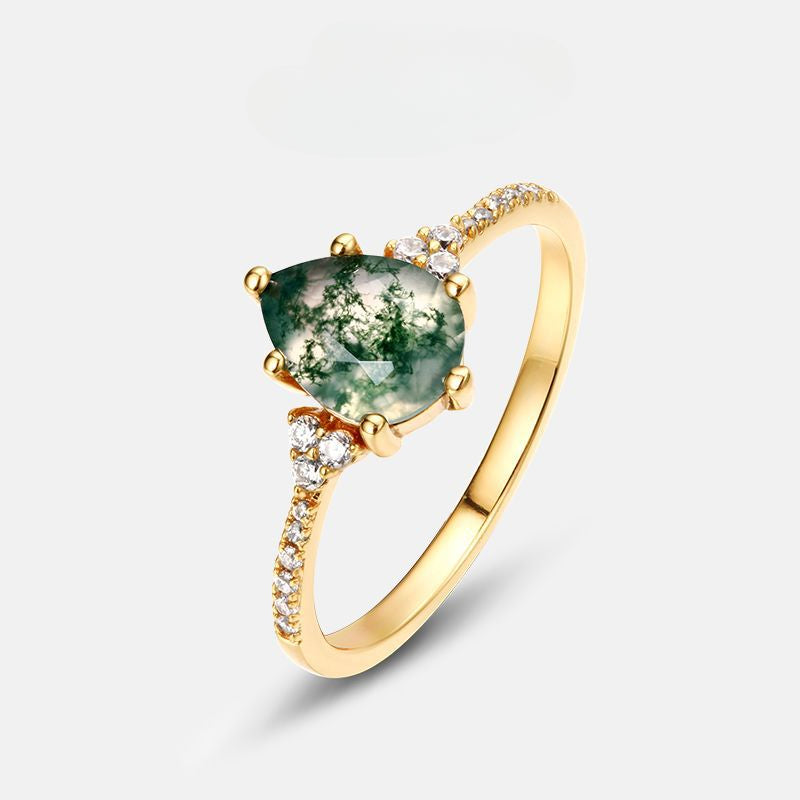 Water Grass Agate Ring - Calm & Harmony