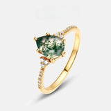 Water Grass Agate Ring - Calm & Harmony
