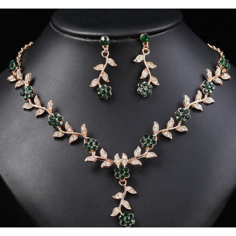Versatile Plum Shaped Necklace Earrings Set - Confidence