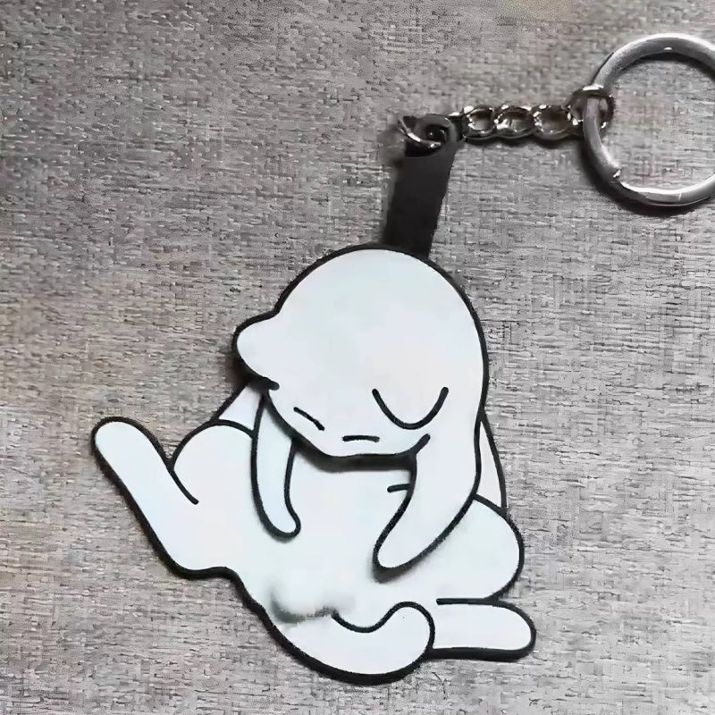 Interactive 3D Printed Cat Keychain - Pull-Out Play Ball & Fun Pendant Toy for Cat Lovers