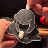 Interactive 3D Printed Cat Keychain - Pull-Out Play Ball & Fun Pendant Toy for Cat Lovers