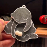 Interactive 3D Printed Cat Keychain - Pull-Out Play Ball & Fun Pendant Toy for Cat Lovers