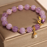 Rabbit Amethyst Crystal Bracelet – Calm & Health