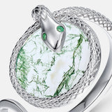 Serpent Water Grass Agate Ring - Strength & Positivity