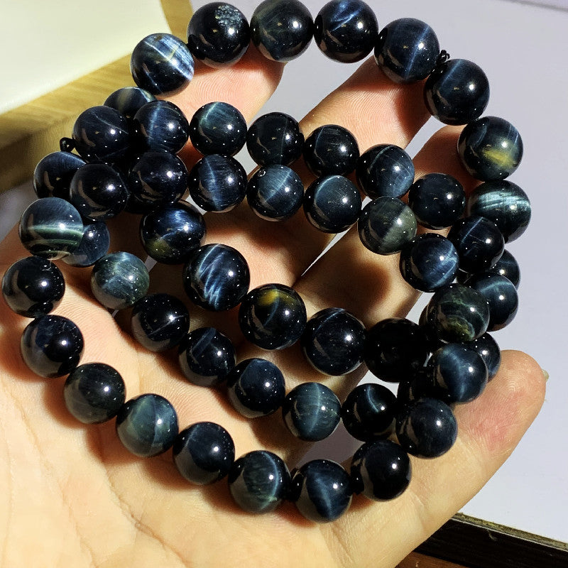 Natural Lightning Eye Blue Tiger's Eye Bracelet - Calm & Strength