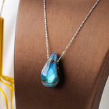 Natural Labradorite Crystal Necklace - Protection & Harmony
