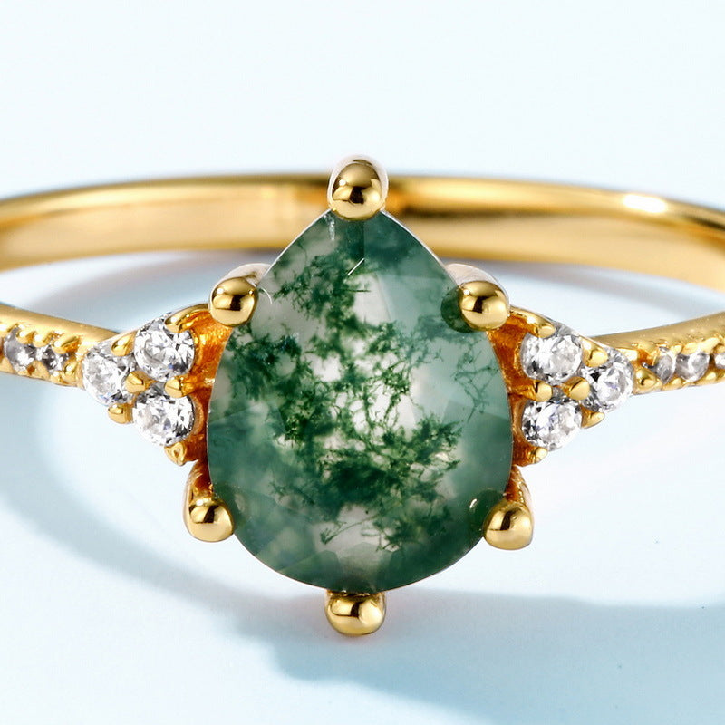 Water Grass Agate Ring - Calm & Harmony