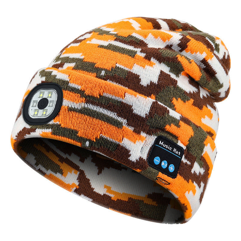 Wireless Bluetooth Headset LED Light Hat