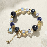 Obsidian & Blue Sand Stone & MoonStone Bracelet – Protection & Positivity & Uniqueness