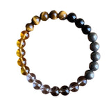 Tiger's Eye Obsidian Citrine Mixed Bracelet - Confidence & Courage