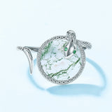 Serpent Water Grass Agate Ring - Strength & Positivity