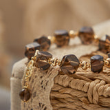 Sliced Smoky Quartz Bracelet - Protection & Luck & Calm