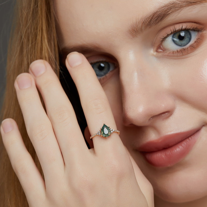 Water Grass Agate Ring - Calm & Harmony