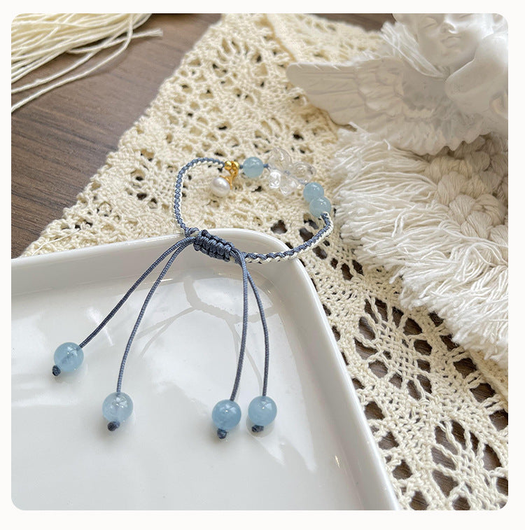 Aquamarine & Clear Quartz Bracelet - Calm & Balance