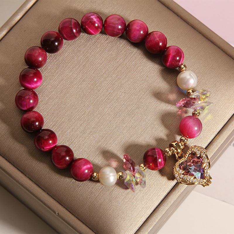 Love Rose Red & Yellow Purple Tiger's Eye Bracelet – Passion & Protection & Strength