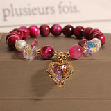 Love Rose Red & Yellow Purple Tiger's Eye Bracelet – Passion & Protection & Strength