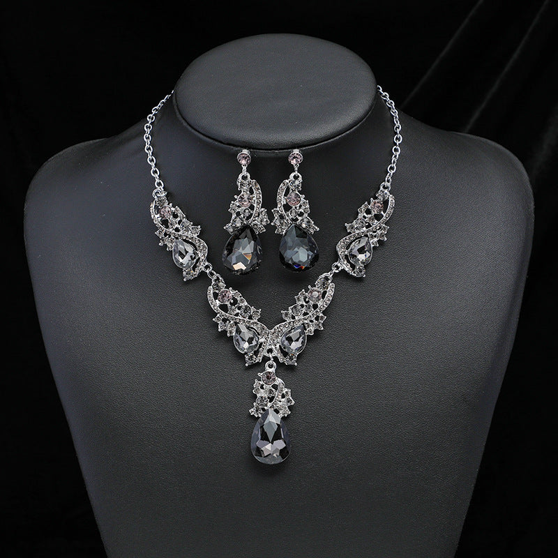 Vintage Drop Necklace Earrings Set - Confidence & Love