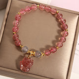 Fox Strawberry Quartz Bracelet - Peace & Confidence