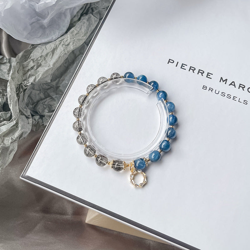 Black Tourmaline & Kyanite Bracelet – Protection & Wealth & Abundance