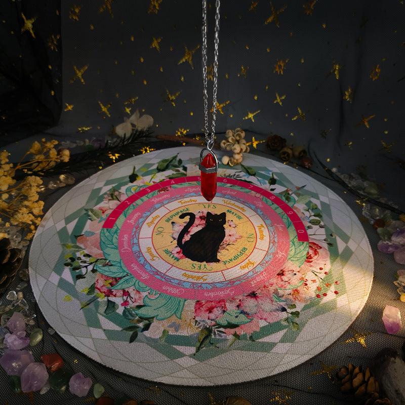 Black Cat Pendulum Mat – Energy Restoration and Crystal Alignment