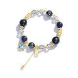Obsidian & Blue Sand Stone & MoonStone Bracelet – Protection & Positivity & Uniqueness