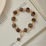 Sliced Smoky Quartz Bracelet - Protection & Luck & Calm