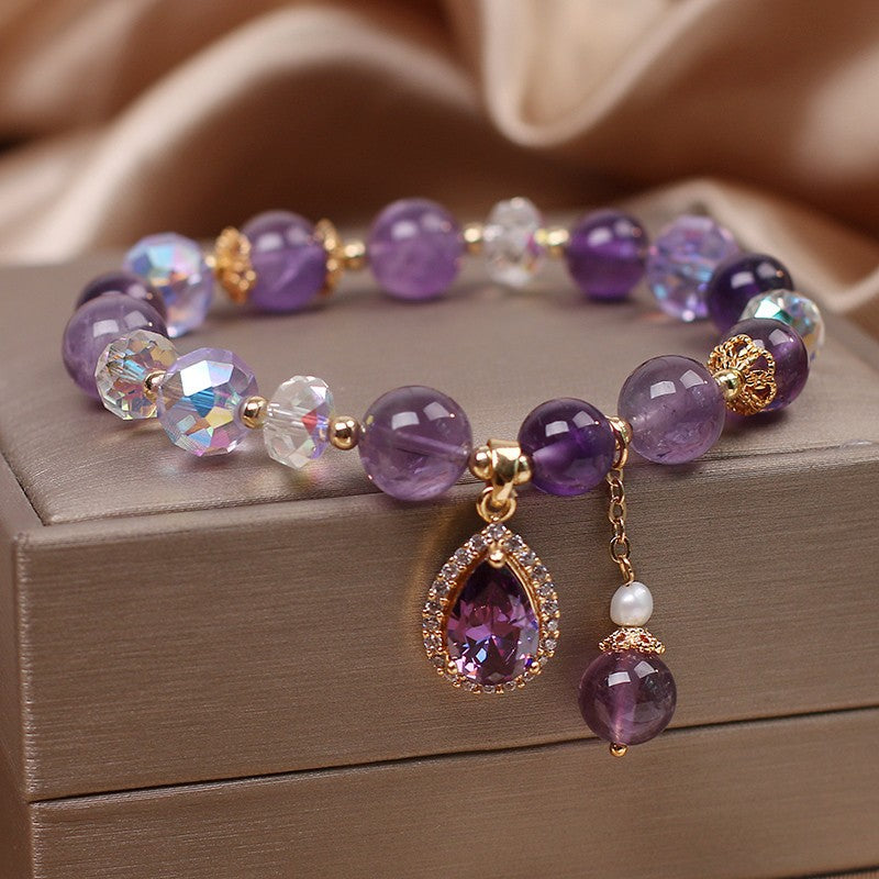 Love Amethyst & Clear Quartz Bracelet - Calm & Strength