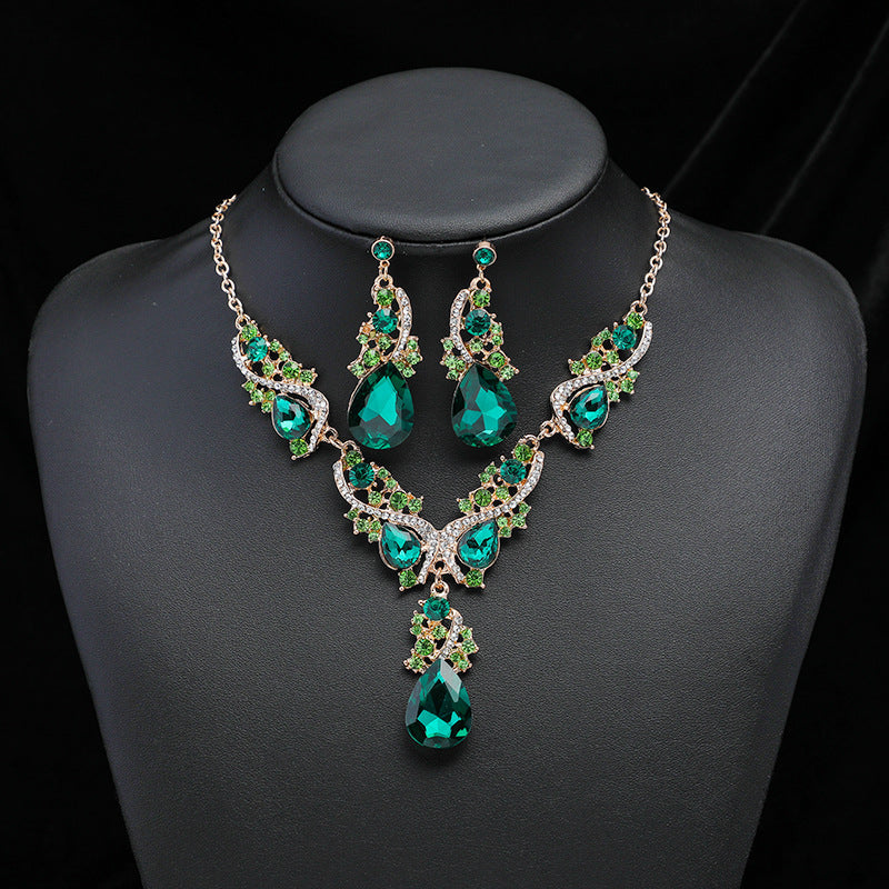 Vintage Drop Necklace Earrings Set - Confidence & Love