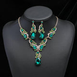 Vintage Drop Necklace Earrings Set - Confidence & Love