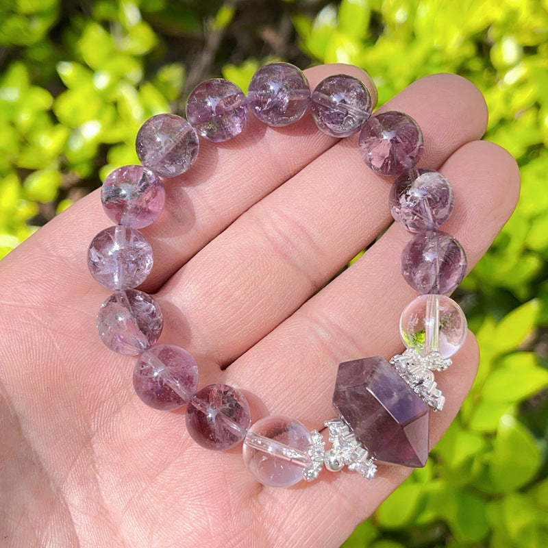 Amethyst & Clear Quartz Bracelet - Love