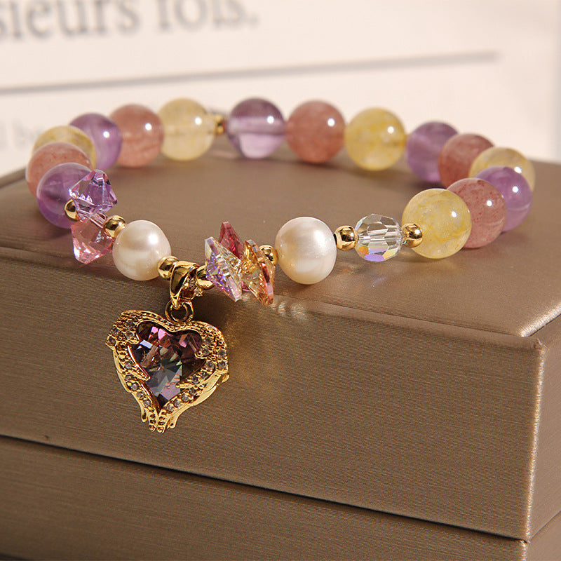 Love Rose Red & Yellow Purple Tiger's Eye Bracelet – Passion & Protection & Strength