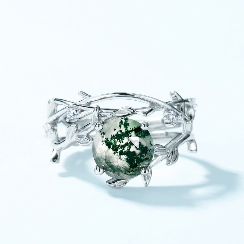 Fashion Water Grass Agate Ring – Calm & Strength