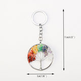 Natural Crystal Tree of Life Key Chain - Wealth & Strength & Luck & Abundance