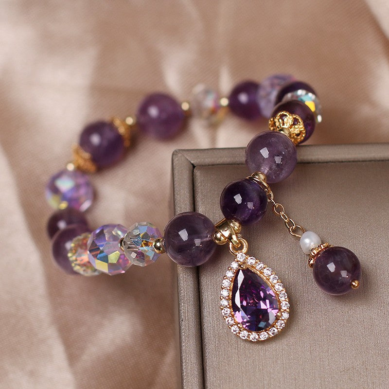 Love Amethyst & Clear Quartz Bracelet - Calm & Strength
