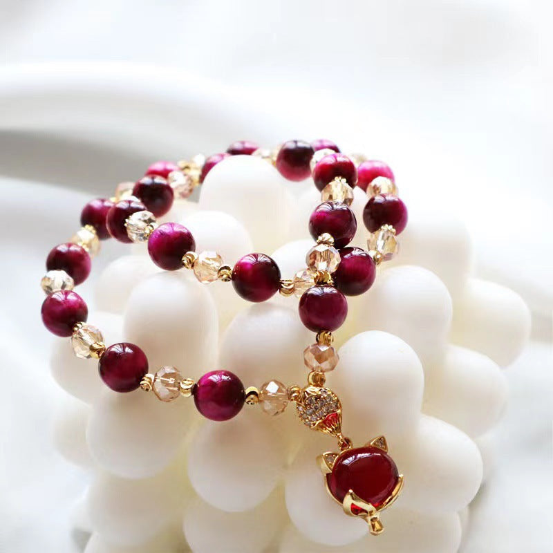 Pi Xiu Red Tiger's Eye Double Circle Bracelet – Wealth & Passion & Protection
