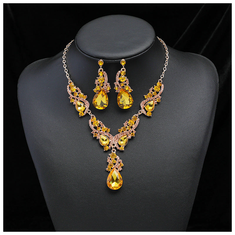 Vintage Drop Necklace Earrings Set - Confidence & Love