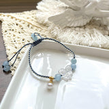 Aquamarine & Clear Quartz Bracelet - Calm & Balance