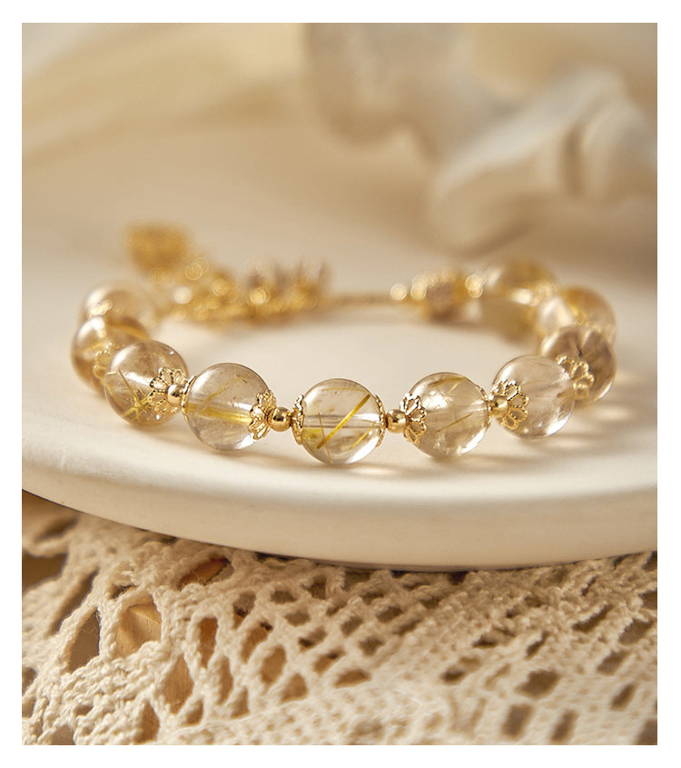 Golden Rutilated Quartz Bracelet – Energy & Calm & Abundance