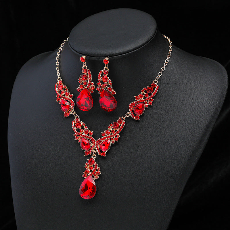 Vintage Drop Necklace Earrings Set - Confidence & Love