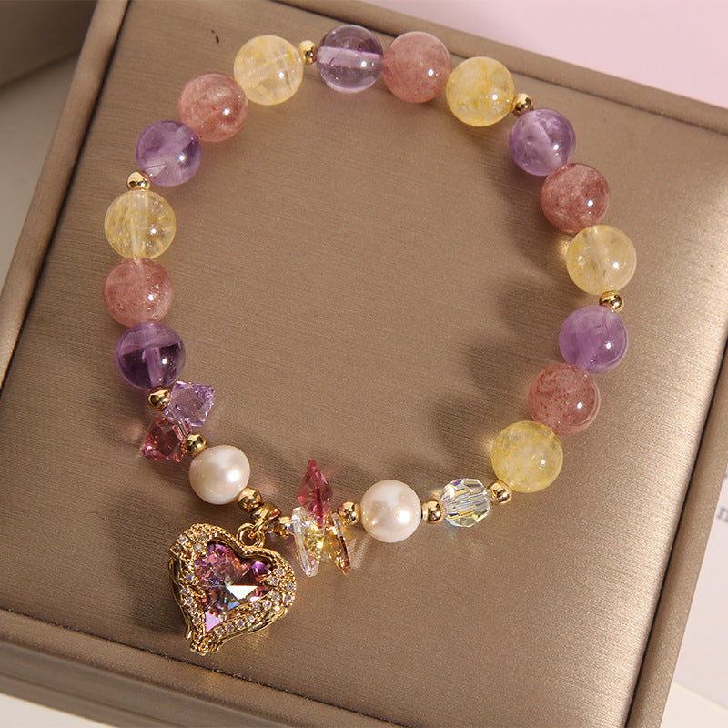 Love Rose Red & Yellow Purple Tiger's Eye Bracelet – Passion & Protection & Strength